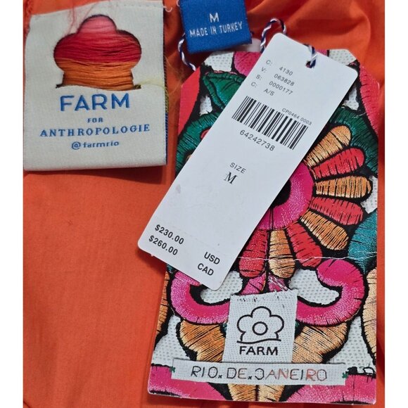 Farm Rio Anthropologie Womens Tiered Colorblock Maxi Dress Size M Cotton‎ NWT - Picture 7 of 10